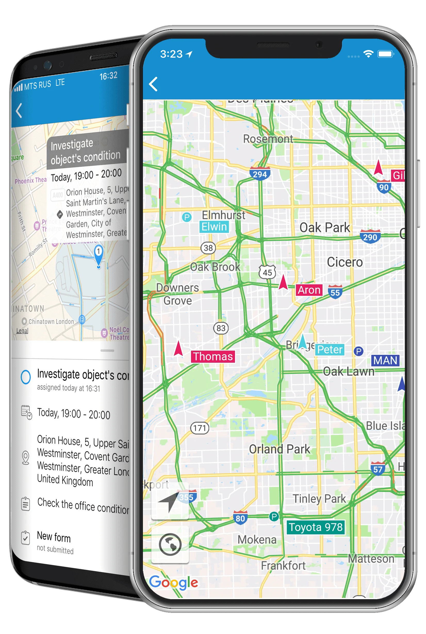 X-GPS Mobile App Interface